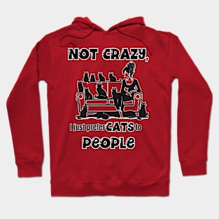 Not Crazy, I just prefer Cats to People Hoodie